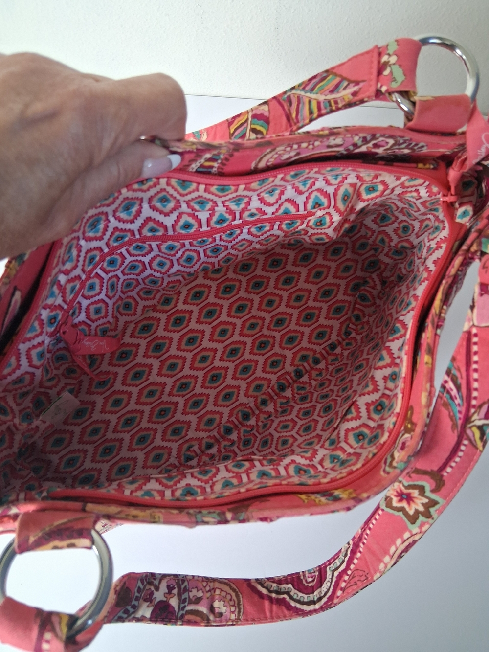 Vera Bradley Call Me Coral Stephanie Quilted Floral Shoulder Bag - Picture 4 of 9